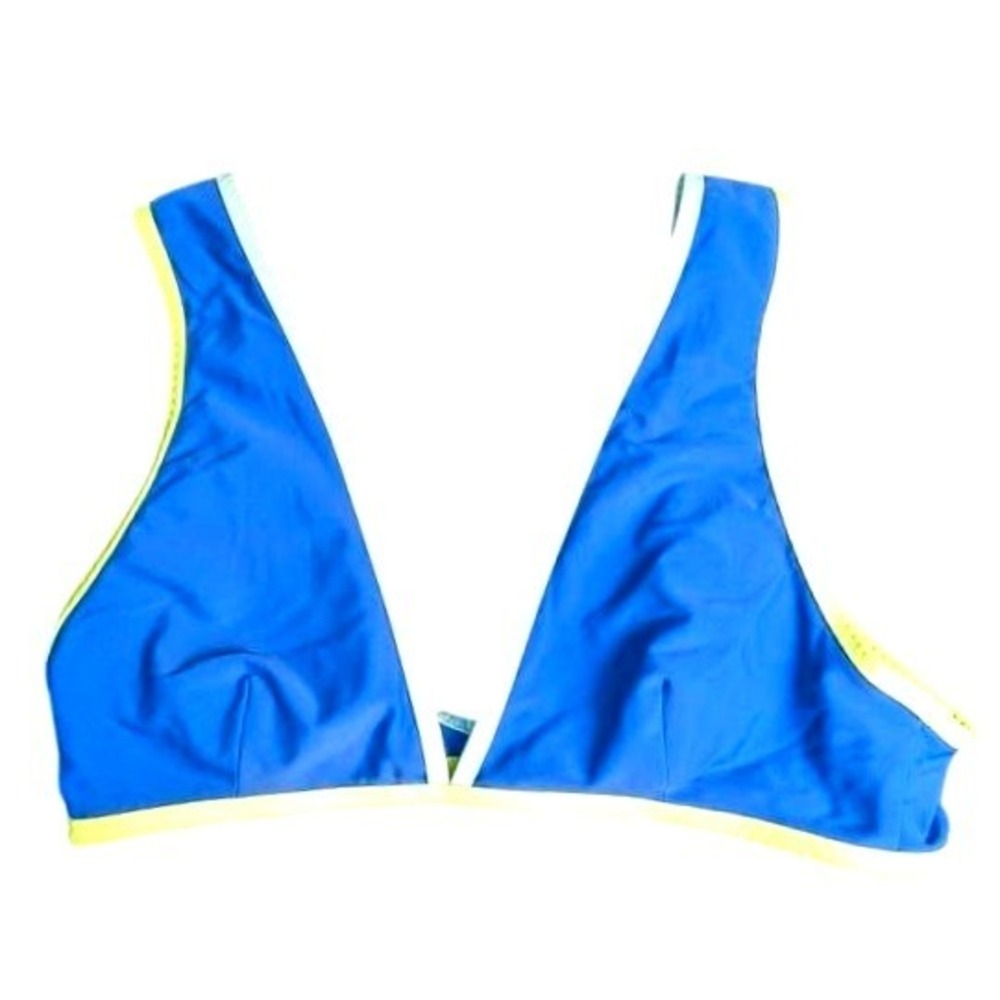 Aerie‎ ~ Women's Bikini Top ~ Electric Blue & Lime Green ~ Size Small ~ V neck